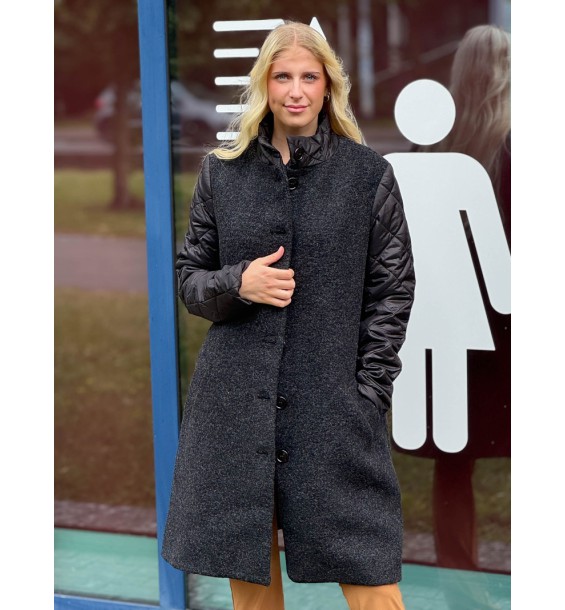 ONLY-M Woll-Mantel mit Stepp-Ärmel, tall